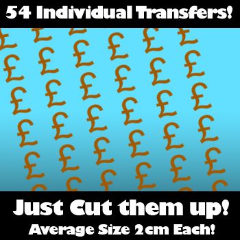 Multi Pack of 54 Iron on Pound Sign Transfers